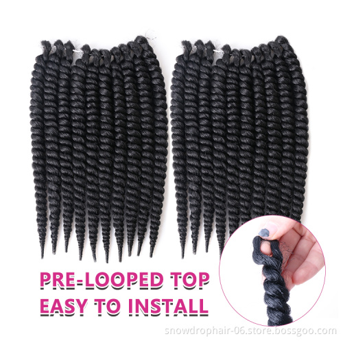 Senegalese Twist Braided Locs Synthetic Pre Stretched Hair Extension Ombre Color Crochet Box Braid Kids Braiding Hair